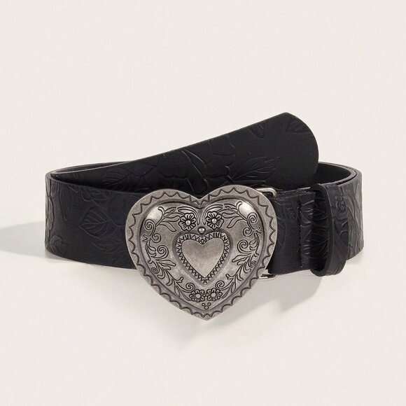 Black Casual Women's Buckle Belt